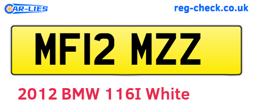 MF12MZZ are the vehicle registration plates.