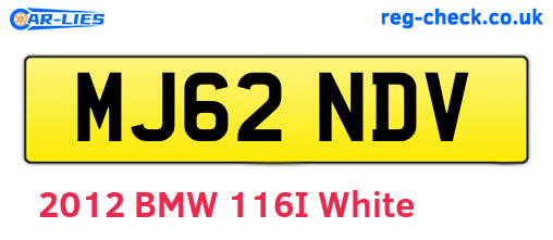 MJ62NDV are the vehicle registration plates.
