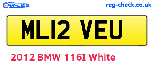 ML12VEU are the vehicle registration plates.