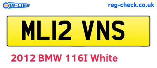 ML12VNS are the vehicle registration plates.