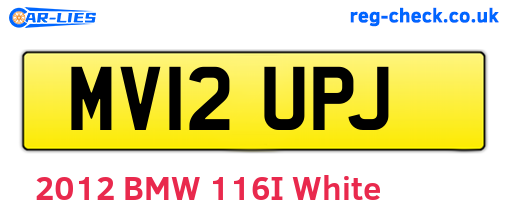 MV12UPJ are the vehicle registration plates.