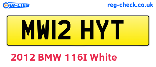 MW12HYT are the vehicle registration plates.