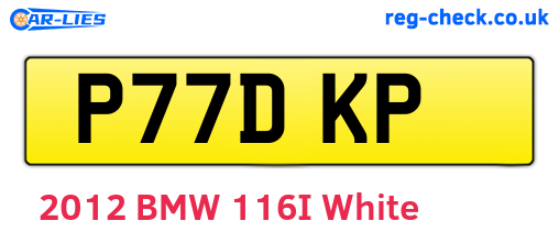 P77DKP are the vehicle registration plates.