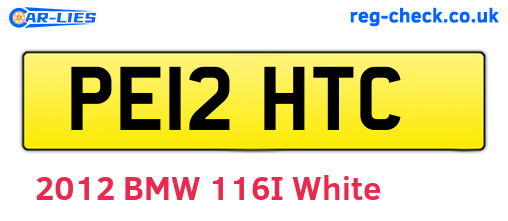 PE12HTC are the vehicle registration plates.