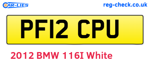 PF12CPU are the vehicle registration plates.