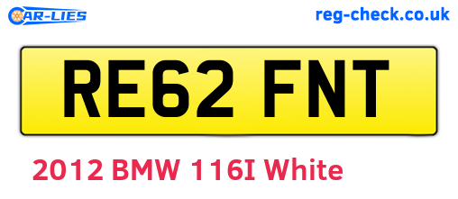 RE62FNT are the vehicle registration plates.