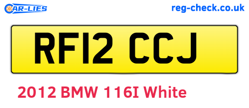 RF12CCJ are the vehicle registration plates.