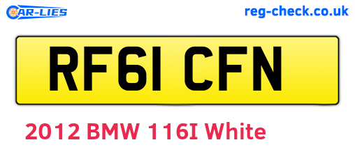 RF61CFN are the vehicle registration plates.