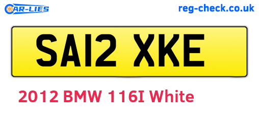 SA12XKE are the vehicle registration plates.