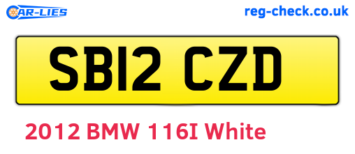 SB12CZD are the vehicle registration plates.