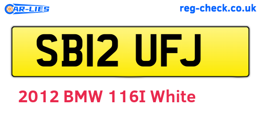 SB12UFJ are the vehicle registration plates.