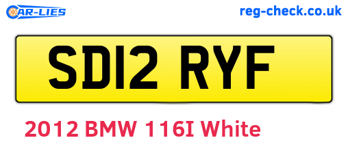 SD12RYF are the vehicle registration plates.