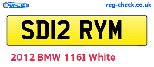 SD12RYM are the vehicle registration plates.