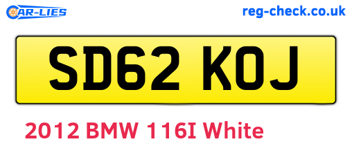 SD62KOJ are the vehicle registration plates.