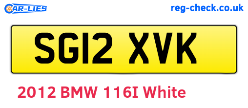 SG12XVK are the vehicle registration plates.