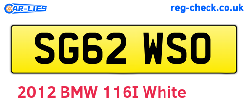 SG62WSO are the vehicle registration plates.