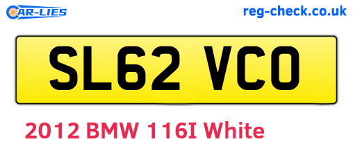 SL62VCO are the vehicle registration plates.