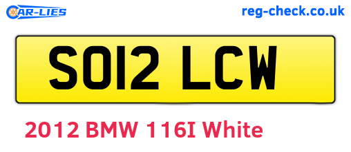 SO12LCW are the vehicle registration plates.