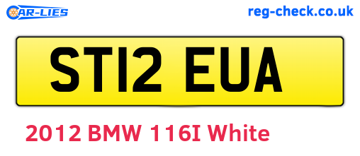 ST12EUA are the vehicle registration plates.