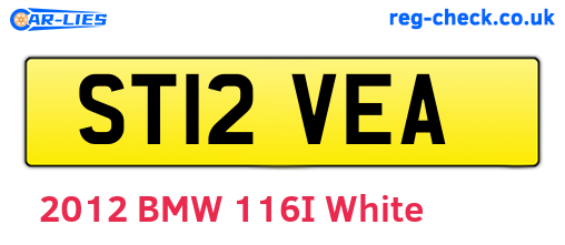 ST12VEA are the vehicle registration plates.