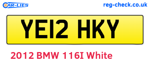 YE12HKY are the vehicle registration plates.