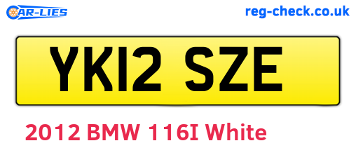 YK12SZE are the vehicle registration plates.