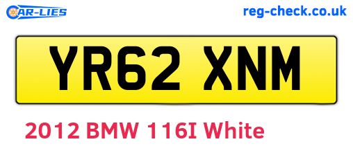 YR62XNM are the vehicle registration plates.