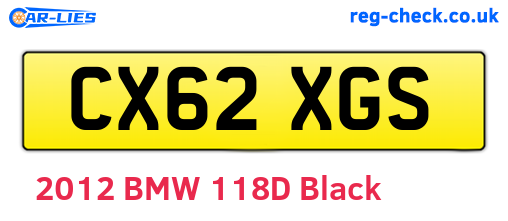 CX62XGS are the vehicle registration plates.