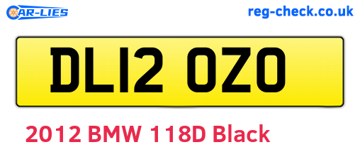 DL12OZO are the vehicle registration plates.