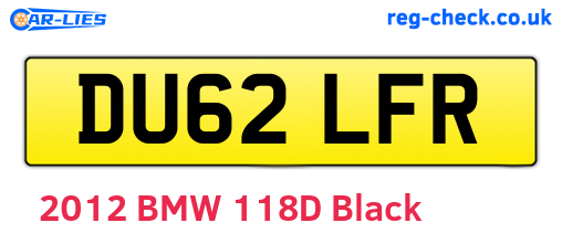 DU62LFR are the vehicle registration plates.