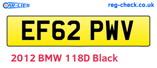 EF62PWV are the vehicle registration plates.