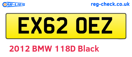 EX62OEZ are the vehicle registration plates.