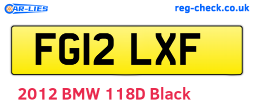 FG12LXF are the vehicle registration plates.