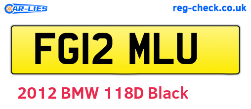 FG12MLU are the vehicle registration plates.