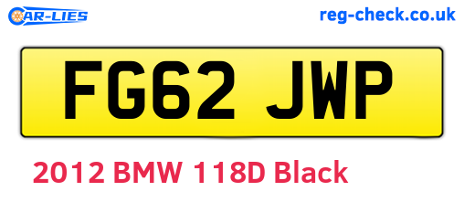 FG62JWP are the vehicle registration plates.