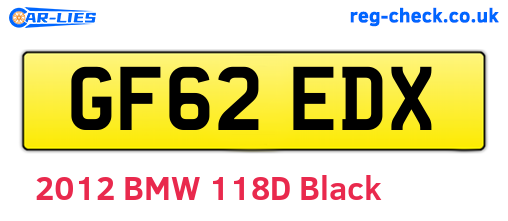 GF62EDX are the vehicle registration plates.