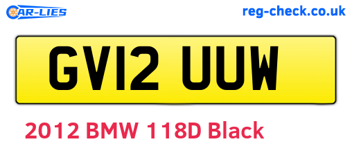 GV12UUW are the vehicle registration plates.