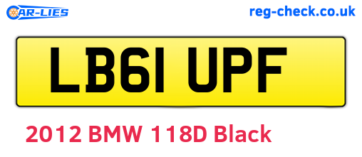 LB61UPF are the vehicle registration plates.
