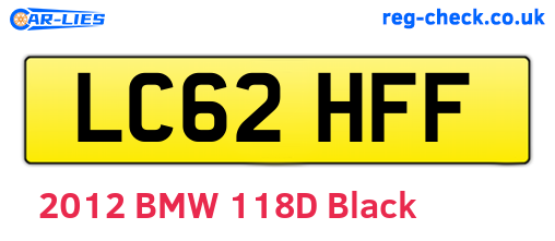 LC62HFF are the vehicle registration plates.