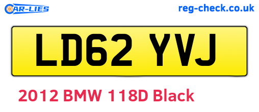 LD62YVJ are the vehicle registration plates.