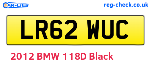 LR62WUC are the vehicle registration plates.