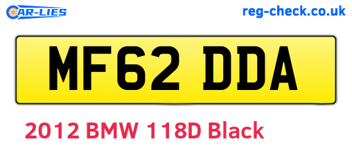 MF62DDA are the vehicle registration plates.
