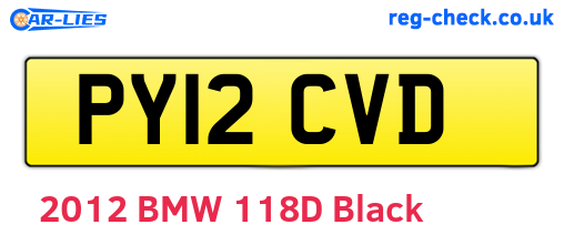 PY12CVD are the vehicle registration plates.