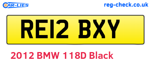 RE12BXY are the vehicle registration plates.