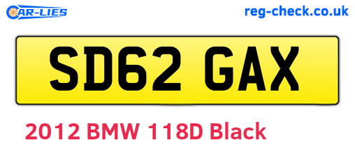 SD62GAX are the vehicle registration plates.