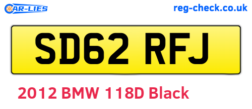 SD62RFJ are the vehicle registration plates.