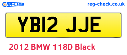 YB12JJE are the vehicle registration plates.