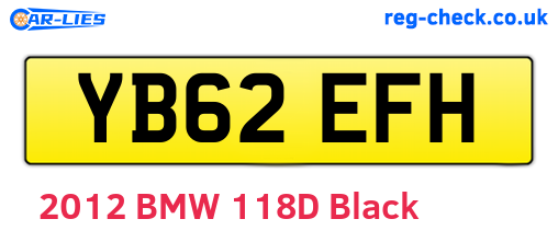 YB62EFH are the vehicle registration plates.