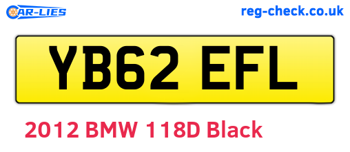 YB62EFL are the vehicle registration plates.
