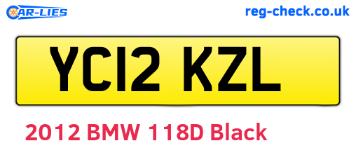 YC12KZL are the vehicle registration plates.